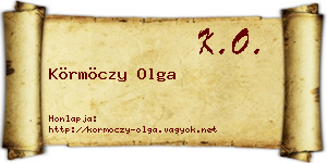 Körmöczy Olga névjegykártya