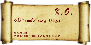 Körmöczy Olga névjegykártya