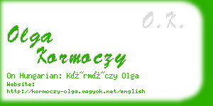 olga kormoczy business card